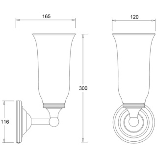 Burlington LED Bathroom Round Wall Light & Clear Glass Vase Shade